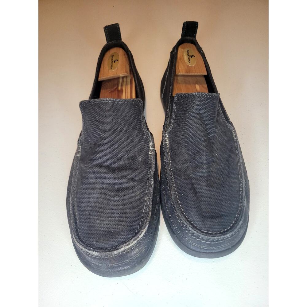 Crocs Men's Santa Cruz Slip-On Canvas Loafers Size 13 Black Comfort Shoes